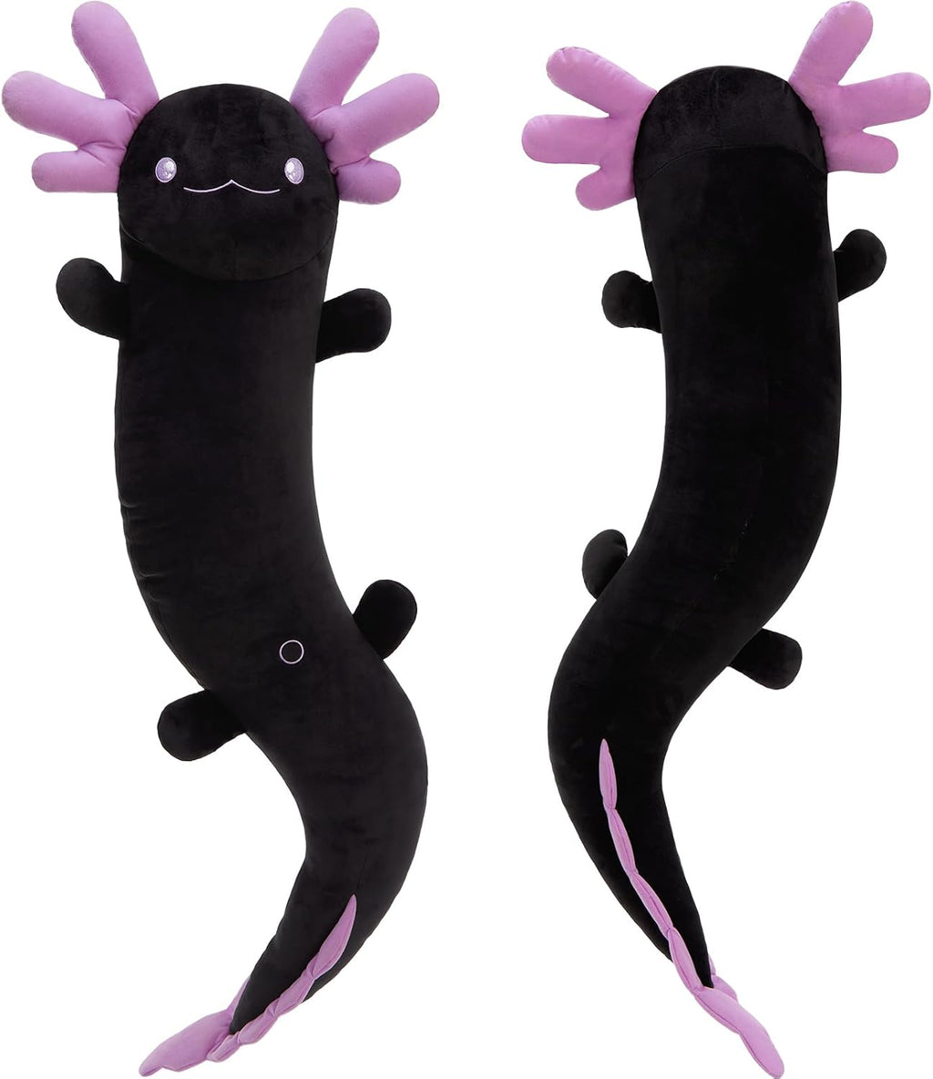 MaoGoLan 48" Giant Axolotl Plush Body Pillow, Large Black Axolotl Stuffed Animal Toy for Kid Girl Boy, Soft Salamander Plush Toy Glow in…