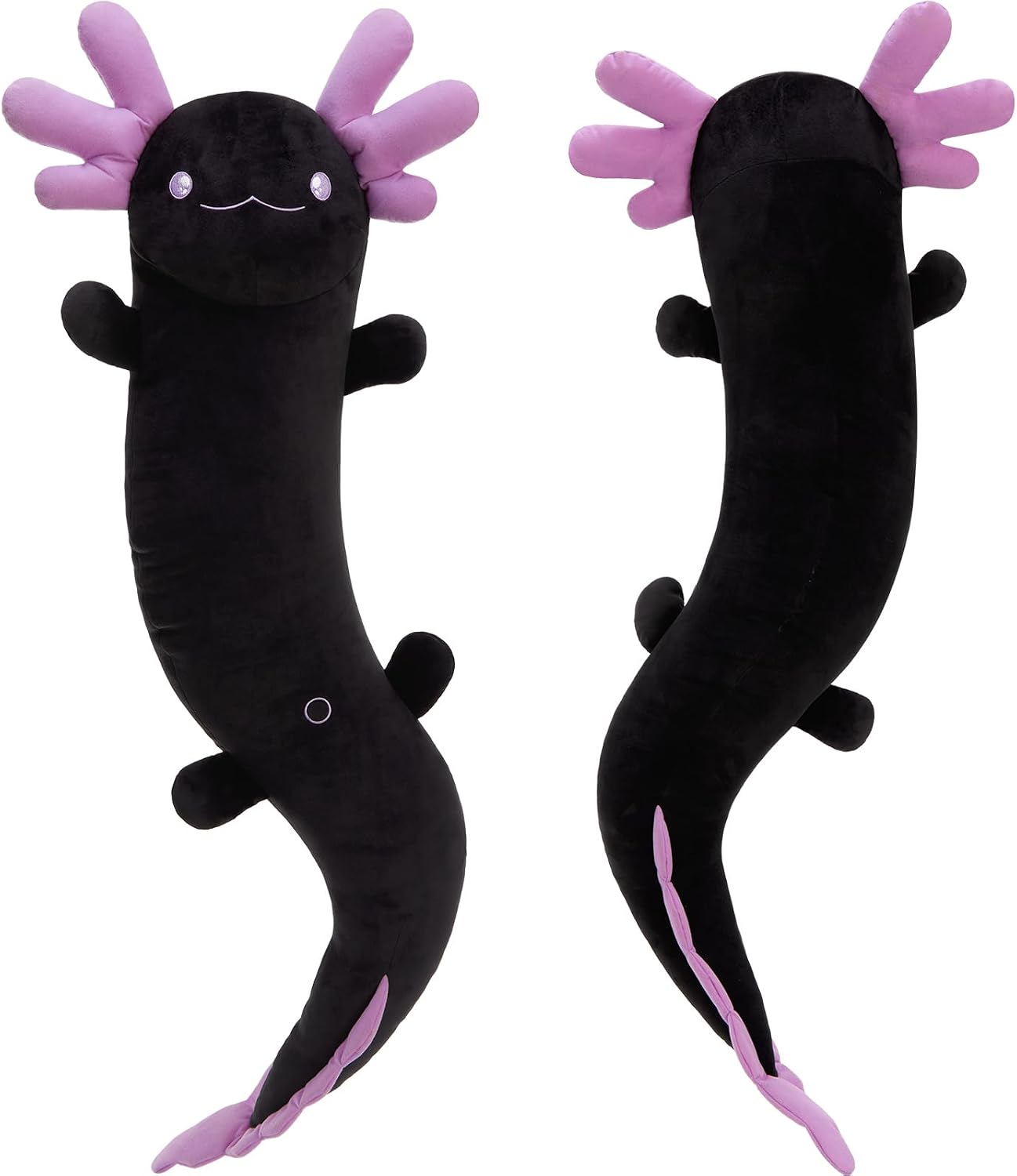 MaoGoLan 48" Giant Axolotl Plush Body Pillow, Large Black Axolotl Stuffed Animal Toy for Kid Girl Boy, Soft Salamander Plush Toy Glow in…