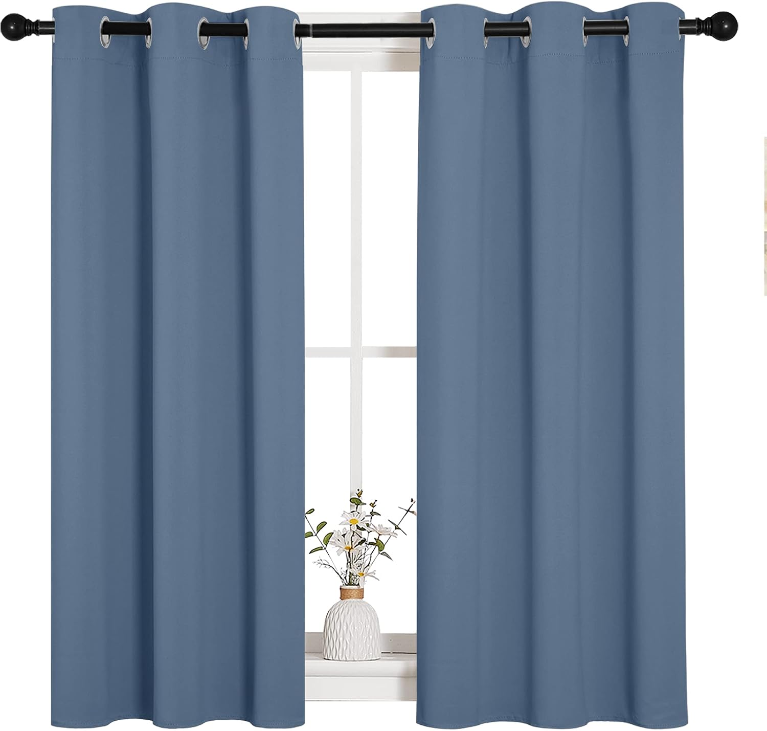 NICETOWN Kitchen Curtains Small Window Curtains & Drapes, Thermal Insulated Solid Grommet Panels for Cupboard, Loft, Cafe, Dining Room…