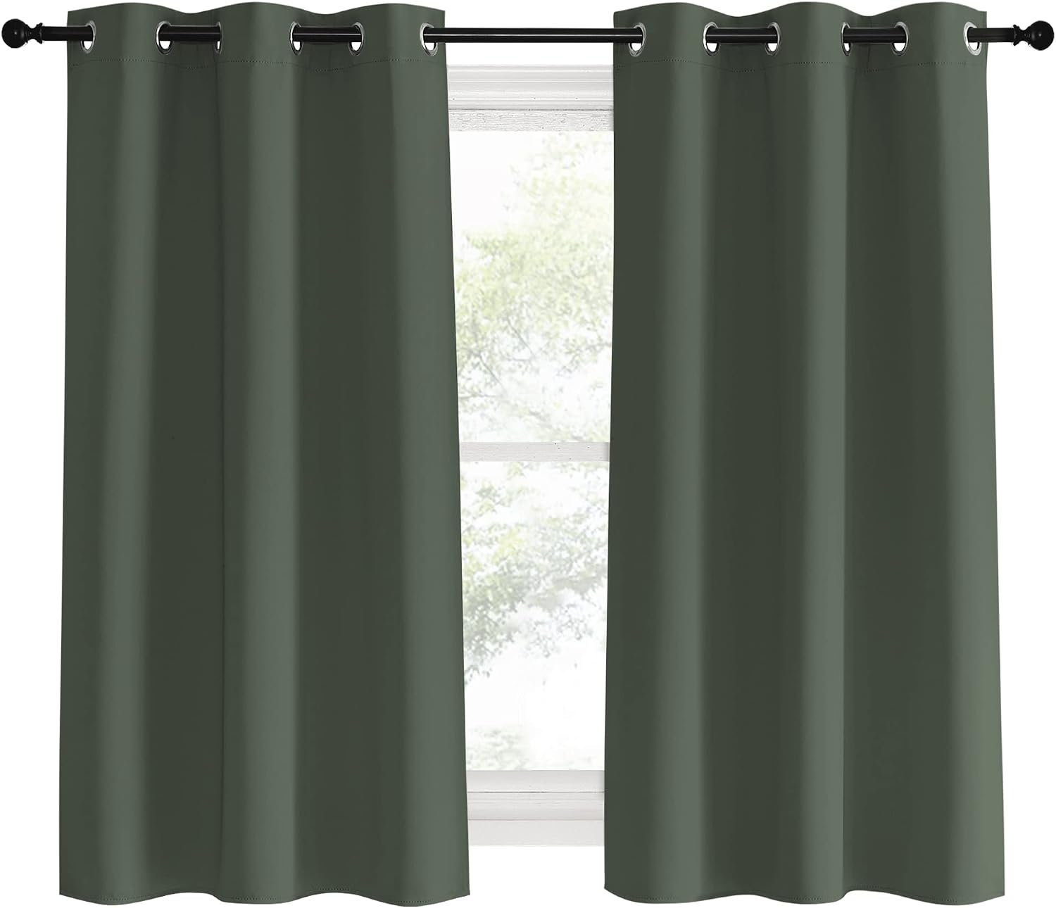 NICETOWN Thermal Insulated Curtains Blackout Draperies, Dark Mallard, Set of 2, 42 by 60 inches Long, Window Treatment Solid Grommet Room…