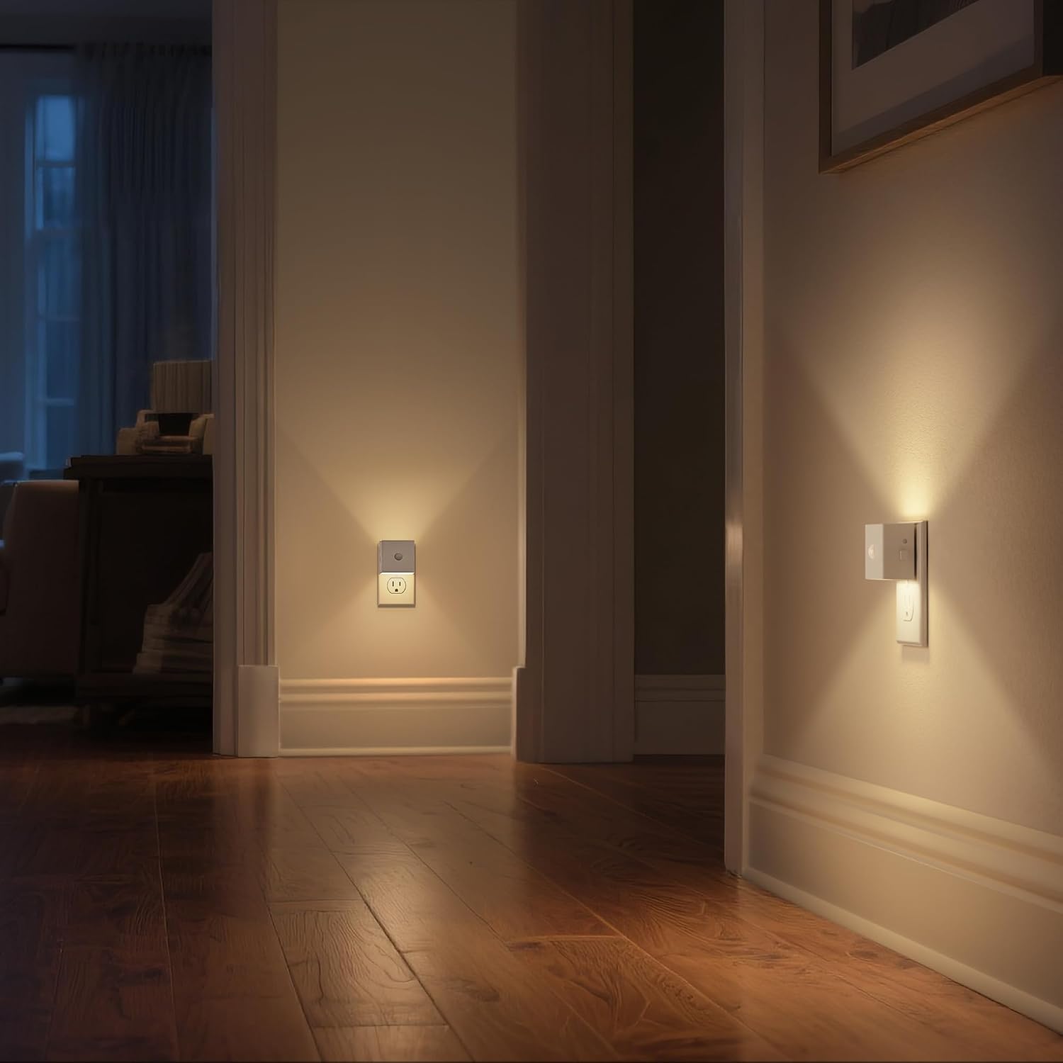 DORESshop LED Motion Sensor Night Light[2 Pack], Night Lights Plug into Wall, Brightness Adjustable Motion Activated Nightlight with Dusk…