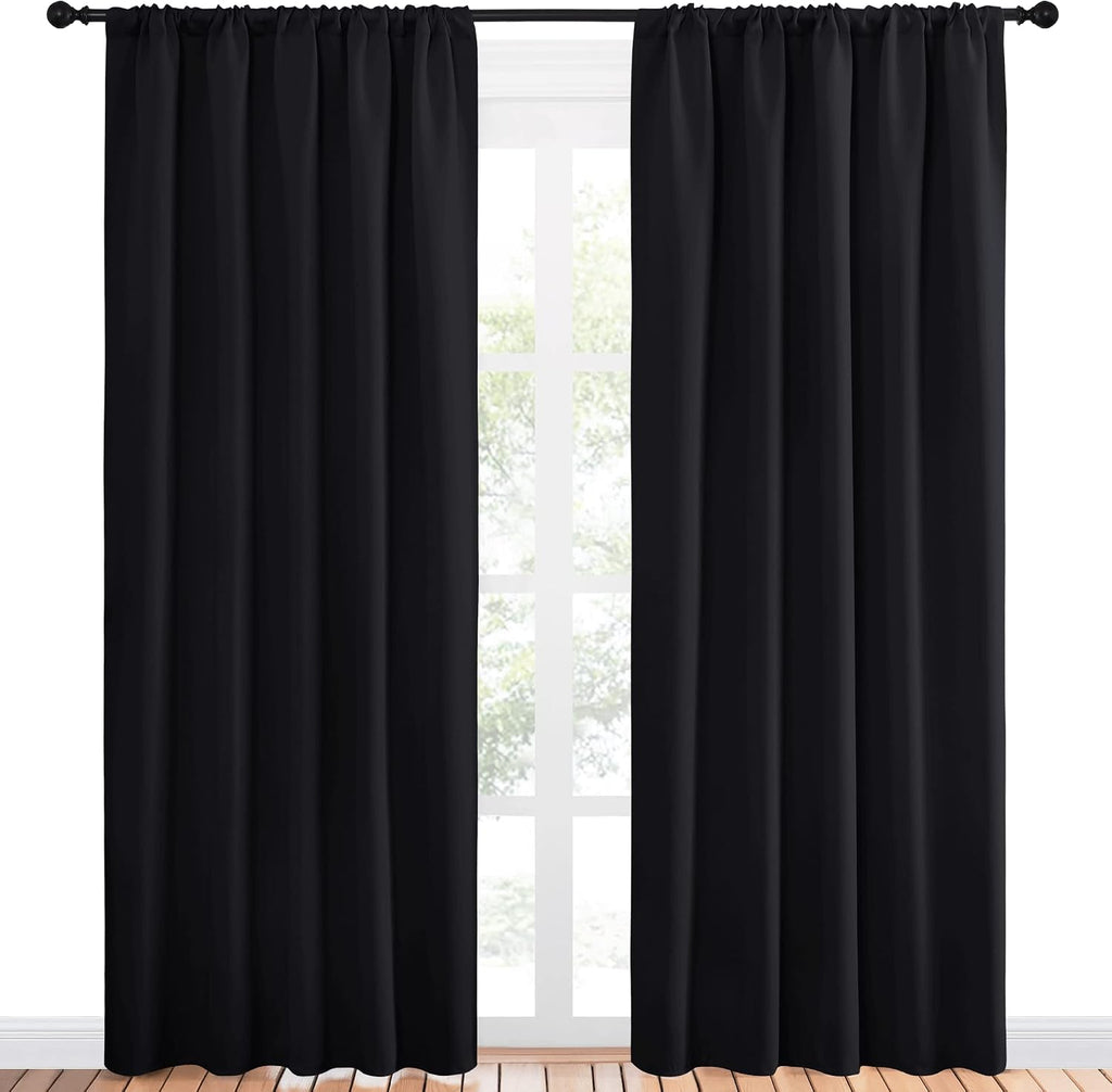 NICETOWN Black Out Window Curtains - Solid Home Decor Thermal Insulated Blackout Drapes for Bedroom, Privacy Assured Patio Window…