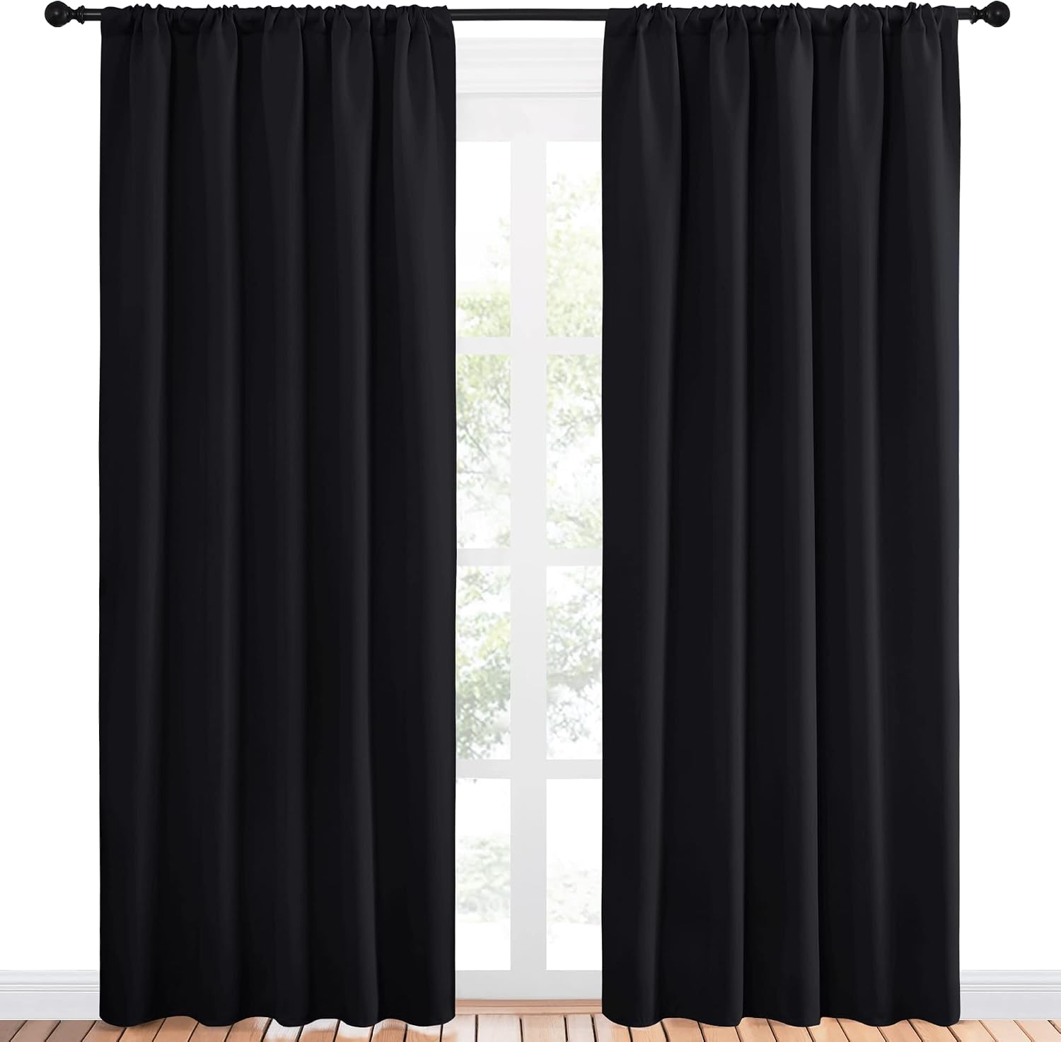 NICETOWN Black Out Window Curtains - Solid Home Decor Thermal Insulated Blackout Drapes for Bedroom, Privacy Assured Patio Window…
