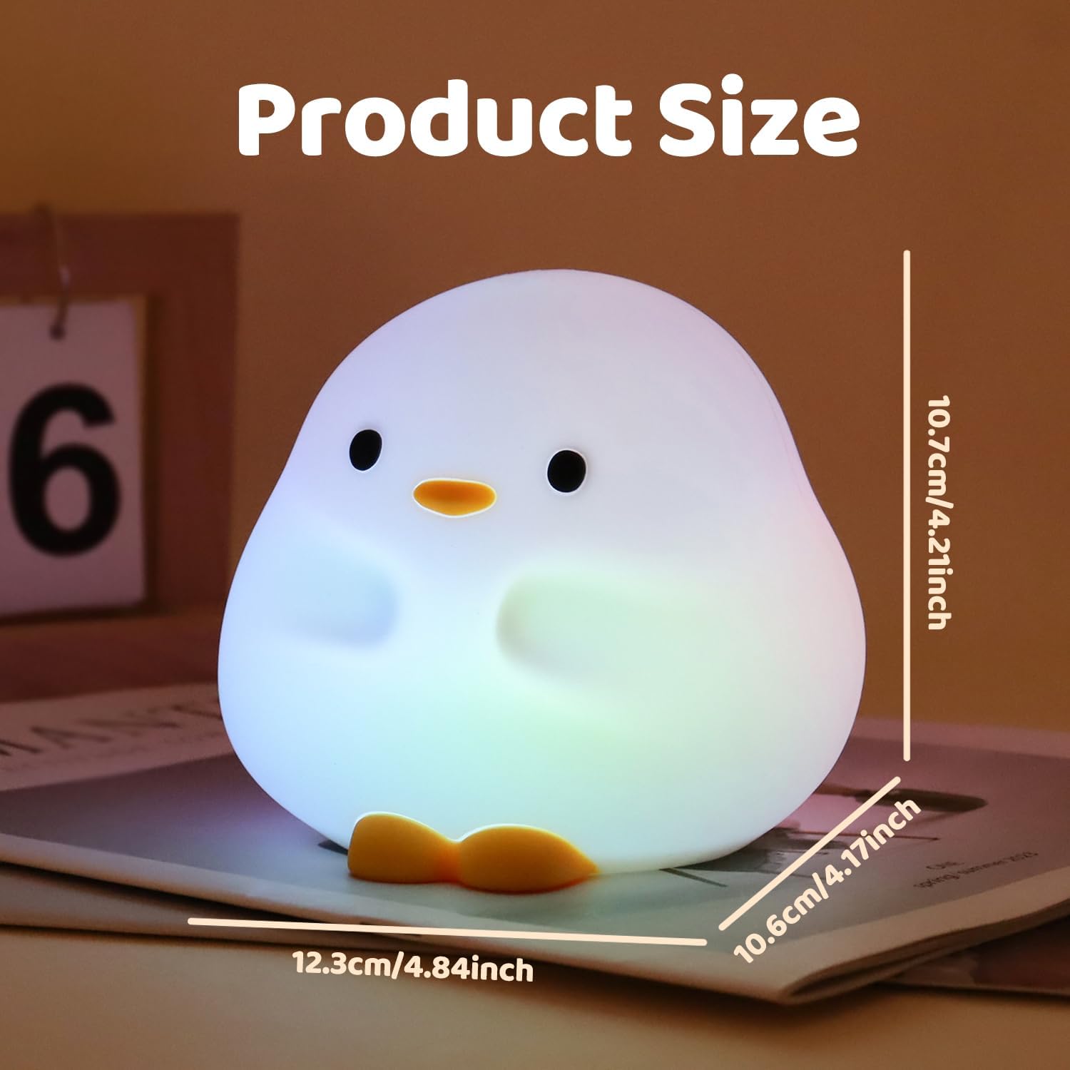 Rytinazzz Duck Night Light, Color Changing Mode & 50-Hour Battery, Squishy Silicone Lamp for Kids Room, USB Rechargeable with Timer…