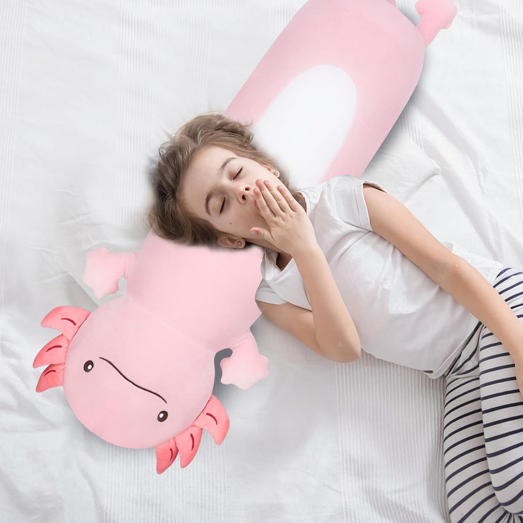 Dalmao 36" Giant Pink Axolotl Stuffed Animal, Cute Soft Long Axolotl Plush Large Body Pillow Big Squishy Plushies Toy, Gift for Kids…
