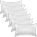 Elegantcomfort Elegant Comfort 6-Pack White Standard/Queen Viscose Satin Pillowcase Set with Hidden Zipper Closure, 20" x 30" White