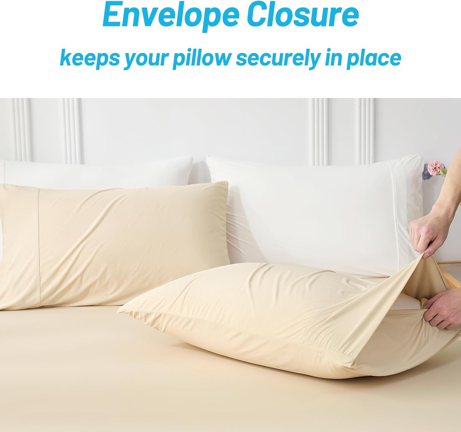 CozyBliss Cozy Bliss 2pcs Cooling Pillow Cases Set for Hot Sleepers & Night Sweats, Q-Max 0.5 Silky Wrinkle-Free Pillow Covers with Envelop…