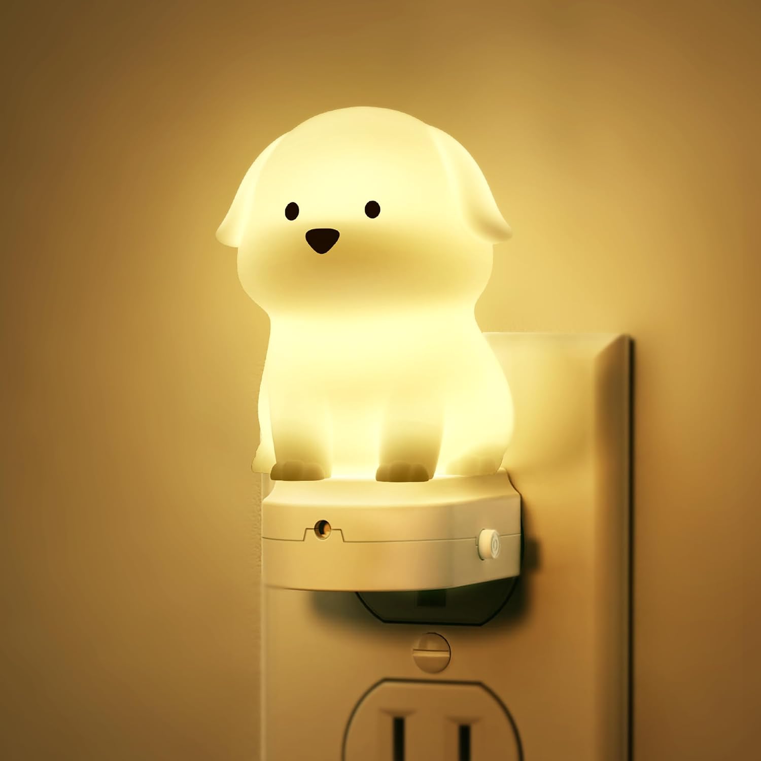 DORESshop LED Night Light for Kids, 3D Cute Puppy Night Lights Plug into Wall with Dusk to Dawn Sensor, RGB+Soft White 3000K Dog Night…