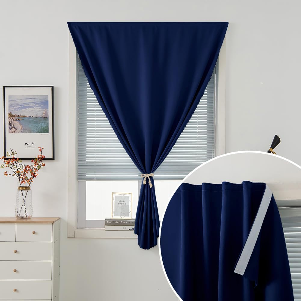 Self Adhesive Portable Blackout Curtains for Bedroom Easy to Install Window Thermal Lnsulated Kitchen Room Darkening Small Window…