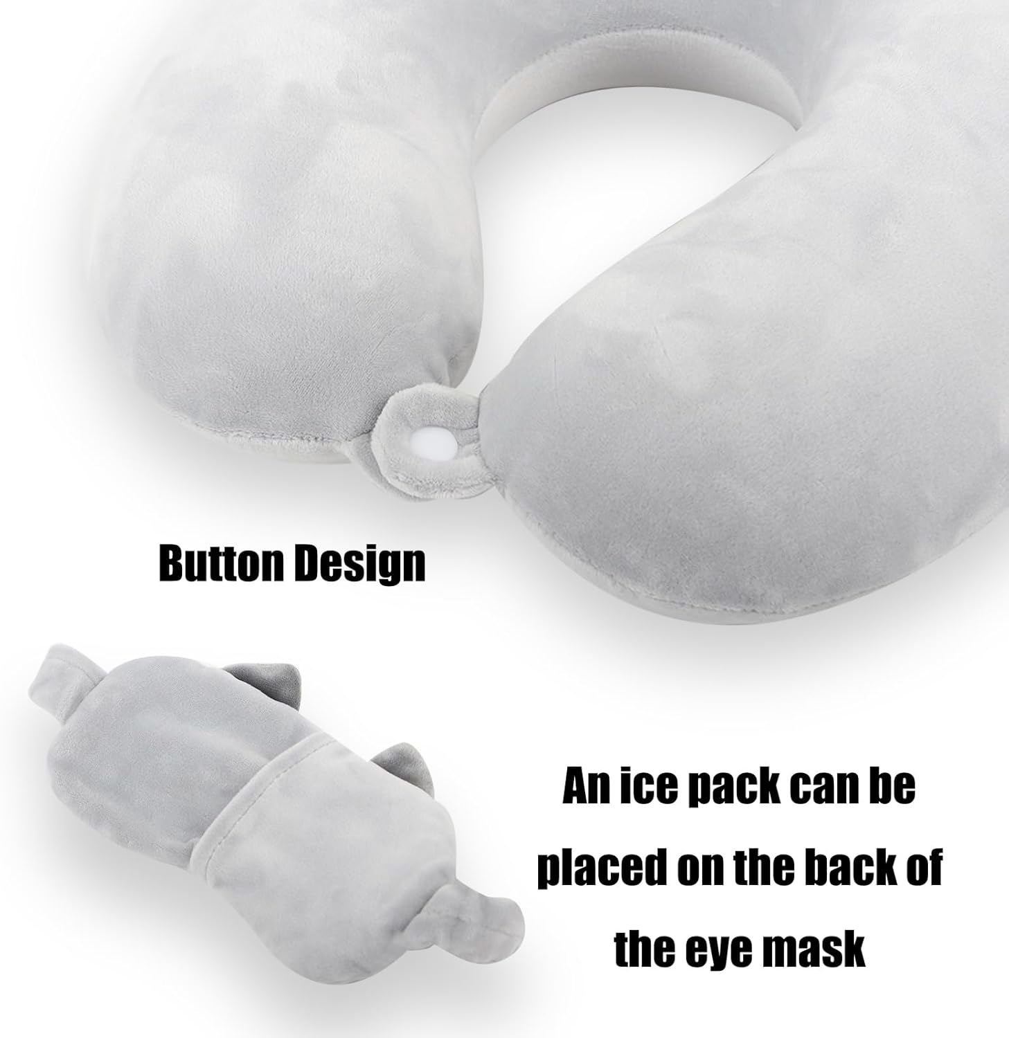 MissSoul Kids Neck Pillow for Travel with Sleep Eye Mask, Cute Travel Neck Pillow, Memory Foam Flight Sleeping Headrest Pillow for Boys & G…