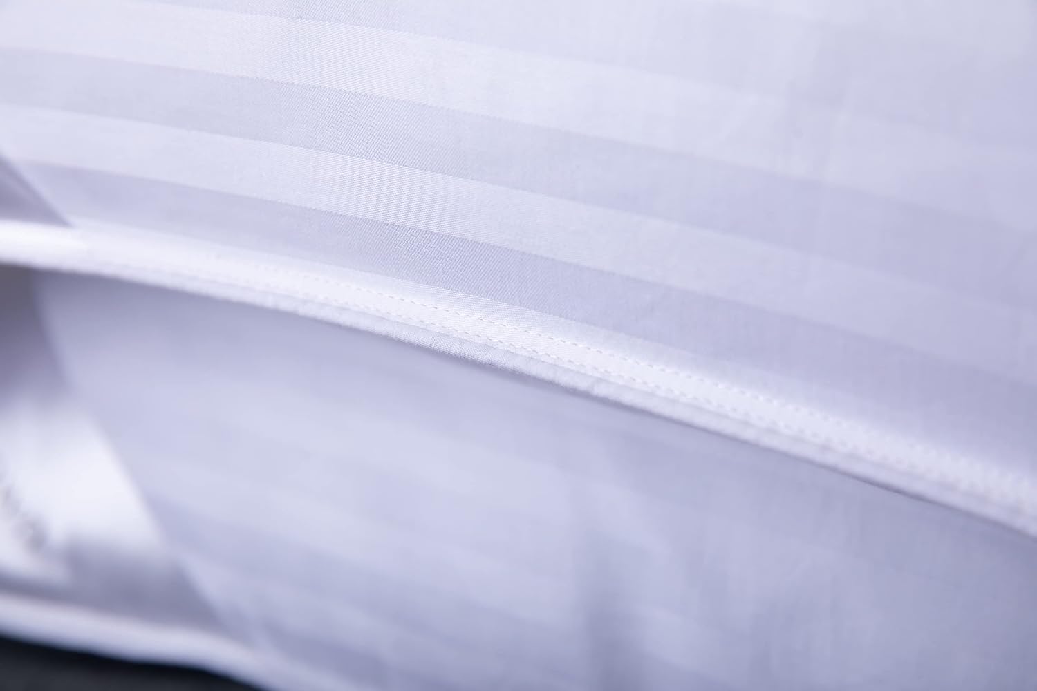 Goose Down Feather Bed Pillows for Sleeping Hotel Collection Queen Pair Pillows Stripe White Queen Set of 2 Pillows
