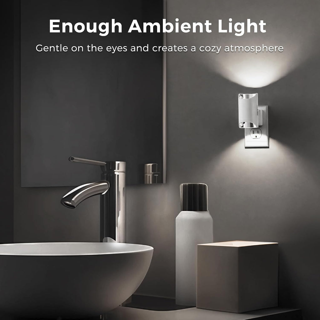 L LOHAS LED Night Light, Night Lights Plug into Wall, 5000K Daylight White, Dimmable Night Light 0-100LM with Light Sensor, Plug in Night…