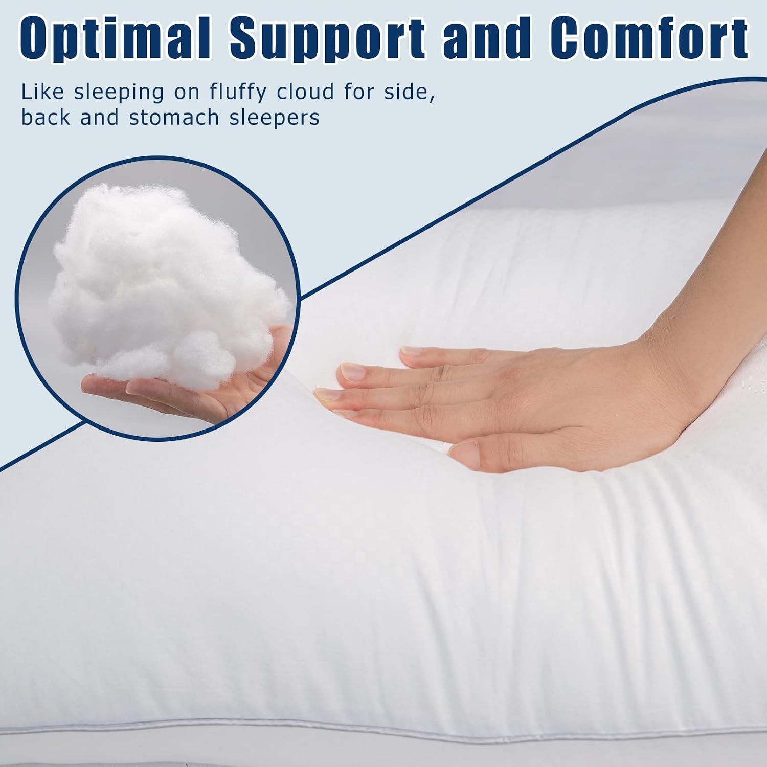 Piwaal Bed Pillows for Sleeping 2 Pack, Standard Size Pillows Set of 2, Down Alternative Filling, Pillow for Back, Stomach or Side…