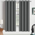 Yakamok Room Darkening Grommet Window Drapes Thermal Insulated Light Blocking Blackout Curtains for Bedroom(52Wx72L, Dark Grey,2 Panels)