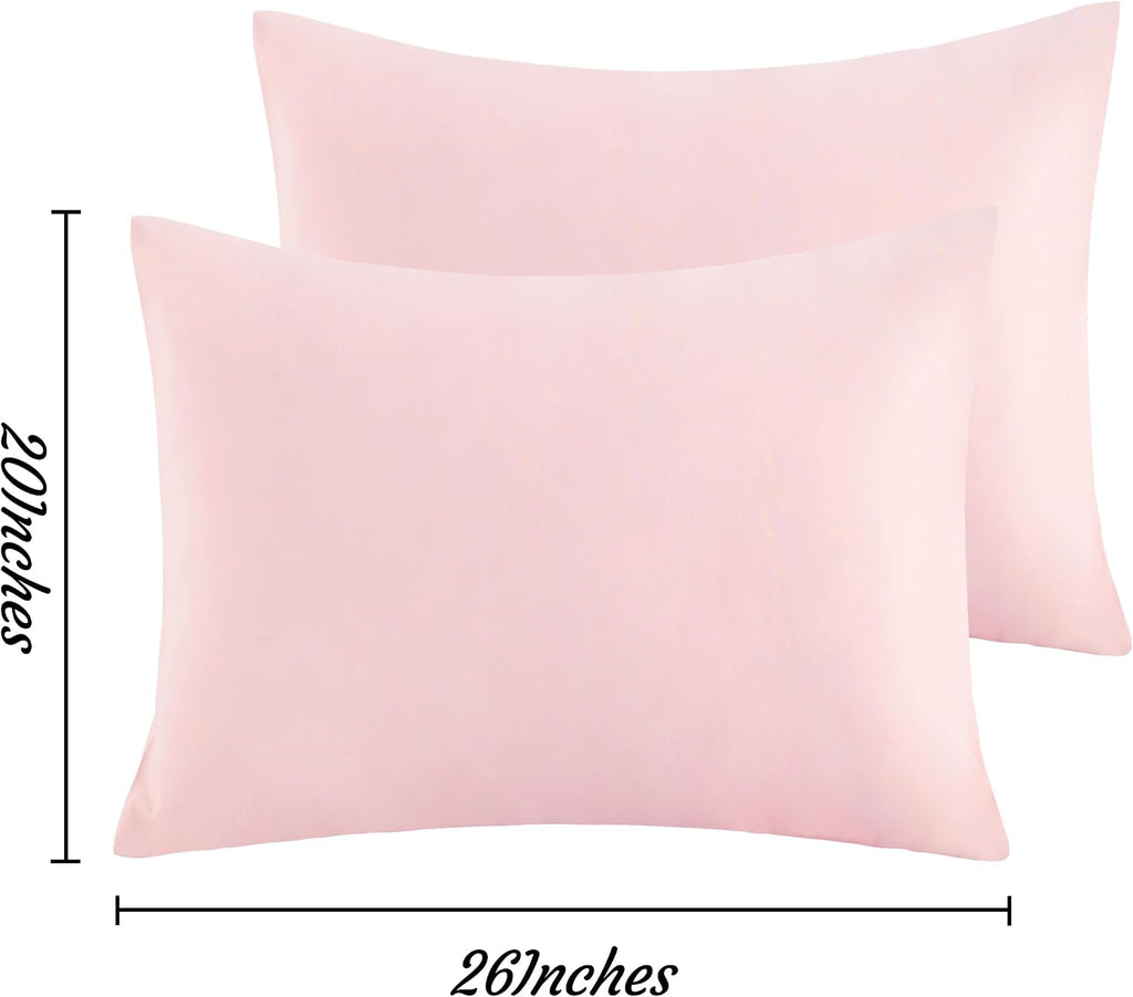 Ntbay Standard Pillow Cases Set of 2, 2 Pack Brushed Microfiber 20x26 Pillow Cases, Soft, Wrinkle, Fade, Stain Resistant Blush Pink Pillow…