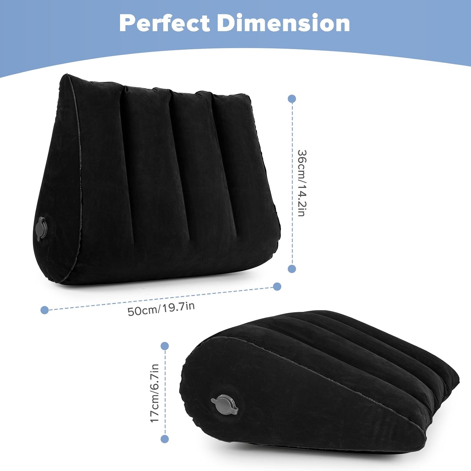 USHMA Inflatable Wedge Pillow for Traveling, Portable Blow up Travel Wedge Pillow for Sleeping in Bed, Fast Inflation & Deflation…