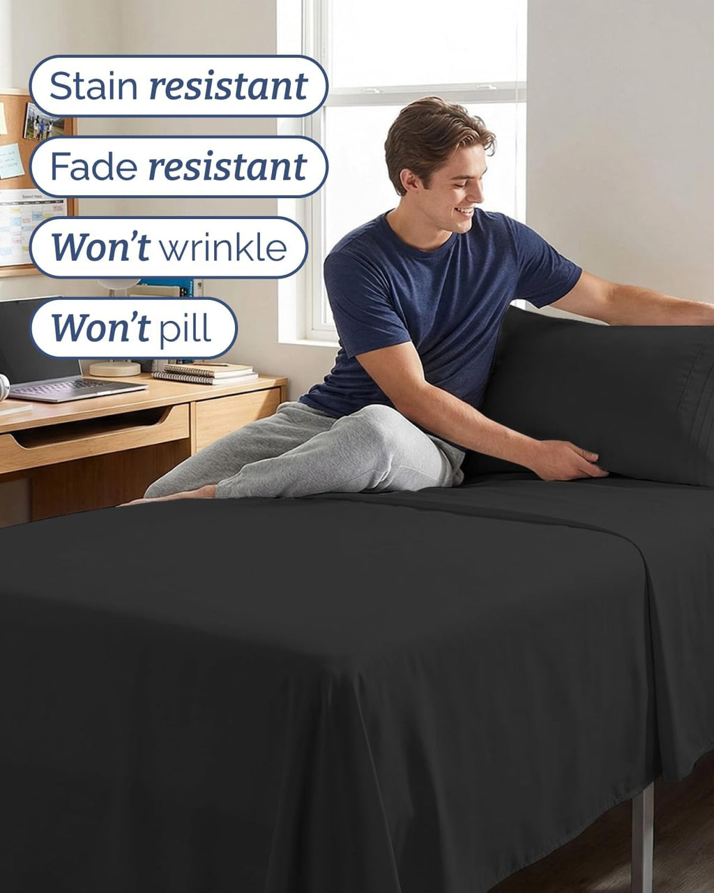 Twin XL 4 Piece Sheet Set - Comfy, Breathable & Cooling - Hotel Luxury Bedding for Women, Men, Kids, Teens and Children - 1 Flat & 1…
