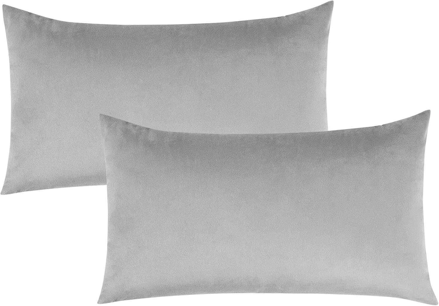 Edegen Edegen Silver Grey Velvet Throw Pillow Covers 20x12 Inch Pack of 2 Soft Decorative Square Cushion Covers Modern Luxury Home D…