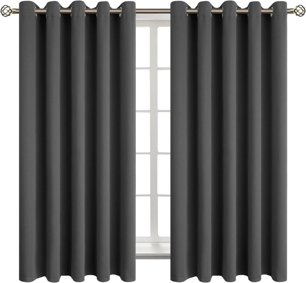 BGment Blackout Curtains for Bedroom - Grommet Thermal Insulated Room Darkening Curtains for Living Room, Set of 2 Panels (70 x 63 Inch, Da…