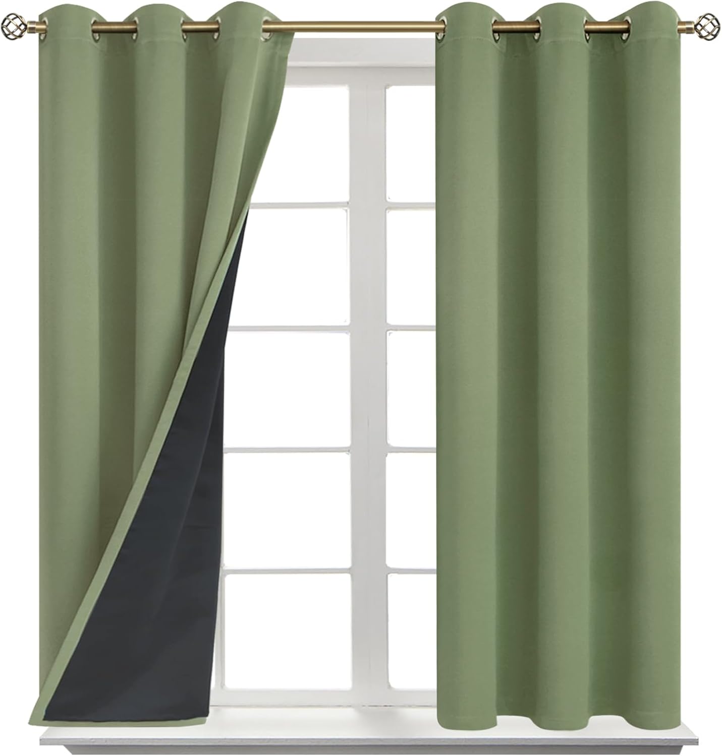 BGment Short 100% Blackout Curtains for Bedroom, Thermal Insulated Energy Efficiency Noise Reducing Grommet Curtains 54 Inch Length with Li…
