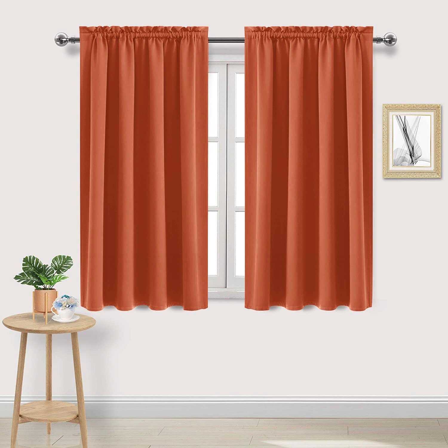 DWCN Blackout Curtains Thermal Insulated, Energy Saving & Noise Reducing Bedroom and Living Room Curtains, Burnt Ochre, W 52x L 45 Inch…