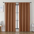 Simplebrand Ava Sun Baked Blackout Curtains for Bedroom 84 Inch Length 2 Panels Set, Solid Thermal Insulated Privacy Living Room Window Tre…