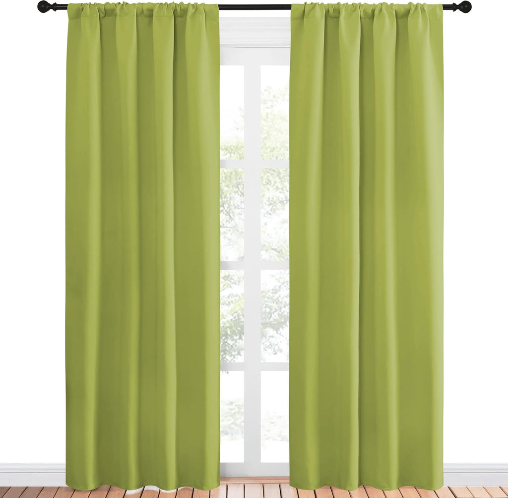 NICETOWN Blackout Curtain Panels for Living Room - Thermal Insulated Rod Pocket Top Blackout Drapes for Kid's Room (1 Pair, 42 x 84 Inch…