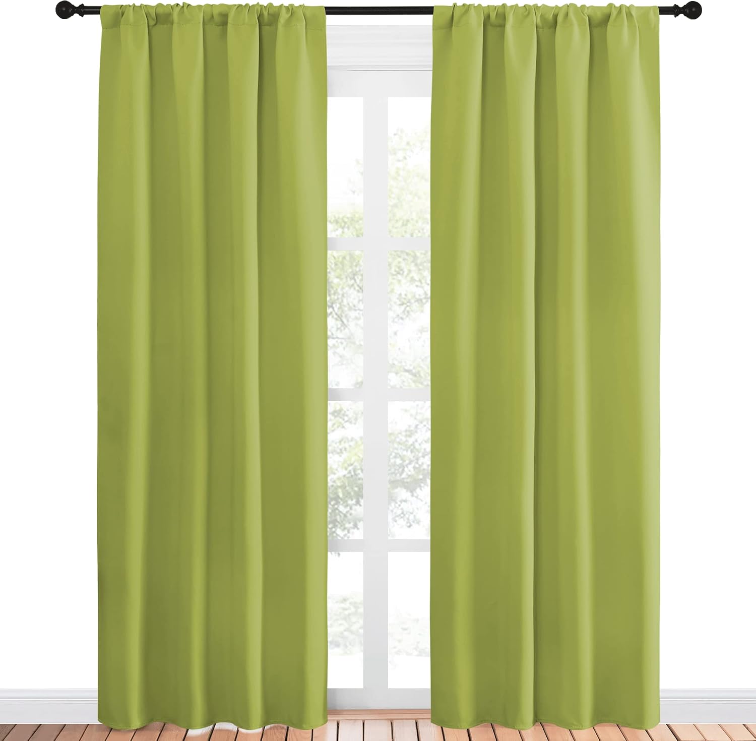 NICETOWN Blackout Curtain Panels for Living Room - Thermal Insulated Rod Pocket Top Blackout Drapes for Kid's Room (1 Pair, 42 x 84 Inch…