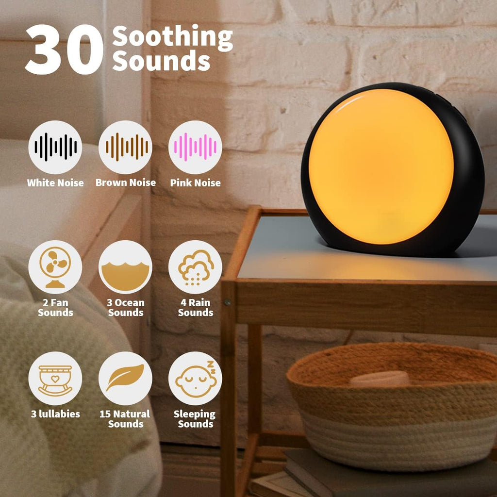 iDealSleep Loud Brown Noise Sounds White Noise Machine 30 Soothing Sounds 12 Color Night Lights Auto-Off Timer Sleep Machine with Memory Fu…