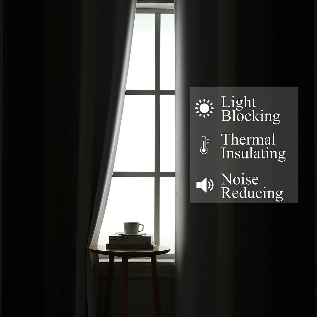 Estelartextiler Estelar Textiler Brown and Greyish White Blackout Curtains 54 Inch Length, Full Light Blocking Gradient Grommet Drapes for…