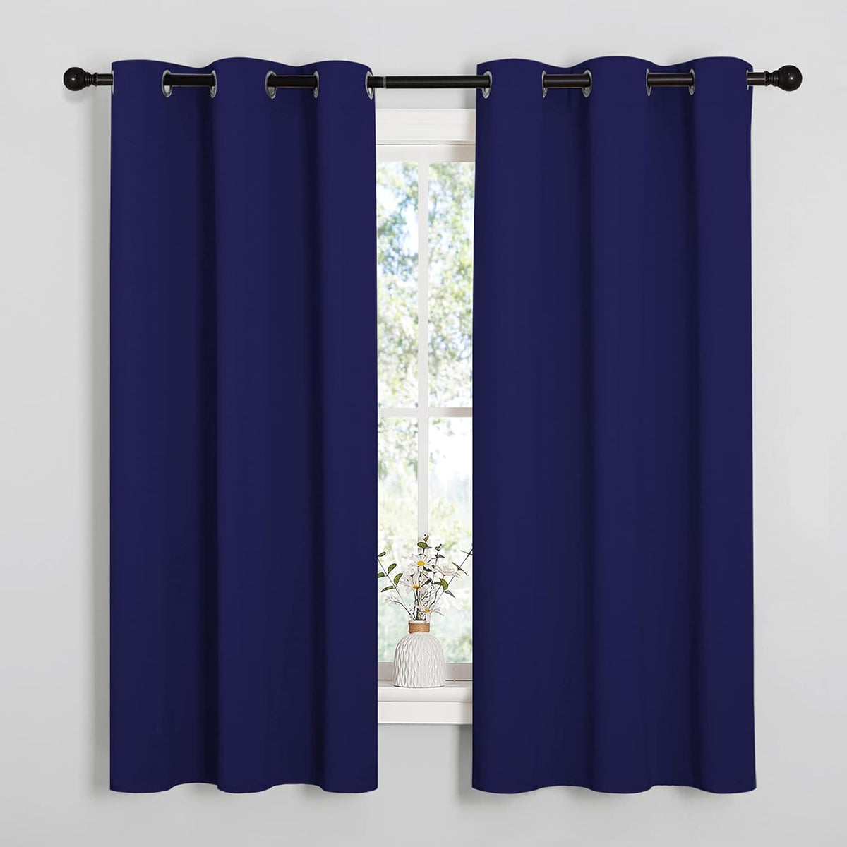 NICETOWN Blackout Curtain Panels, Window Treatment Energy Saving Thermal Insulated Solid Grommet Blackout Drapes/Draperies (Royal Blue, 1…