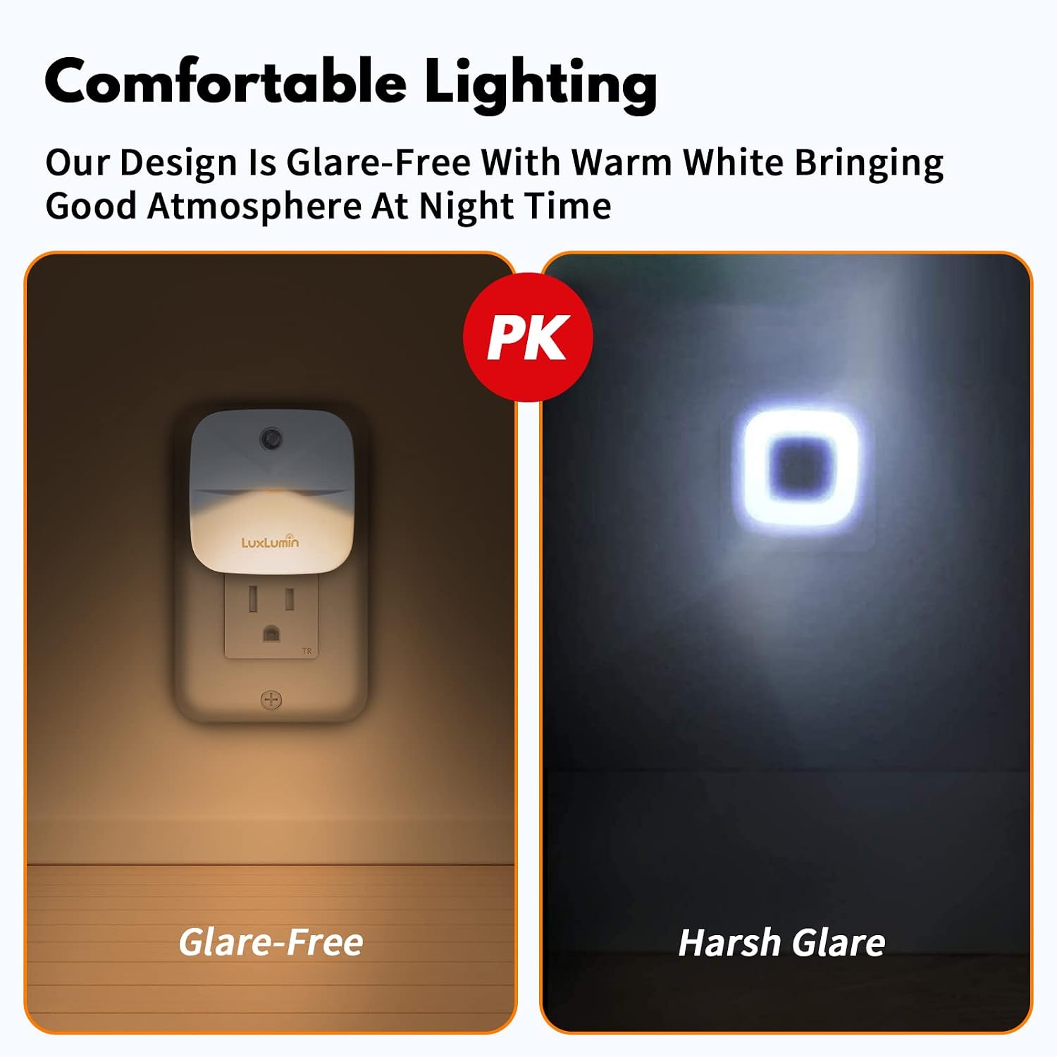 LuxLumin LED Night Lights Plug into Wall with Smart Dusk-to-Dawn Sensor, Automatically Turn on and Off, Night Light for…