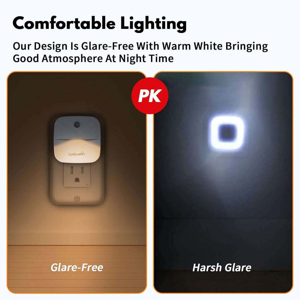 LuxLumin LED Night Lights Plug into Wall with Dusk-to-Dawn Sensor, Automatically Turn on and Off, Night Light for…