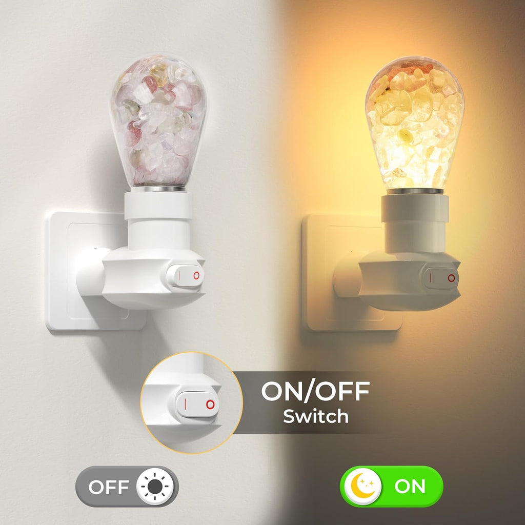 Zuria Zuria Plug-in Crystal Healing Night Light with Switch, Spiritual Crystals Lamp Plug-into Wall Soft White 3000K Plug in Healing…