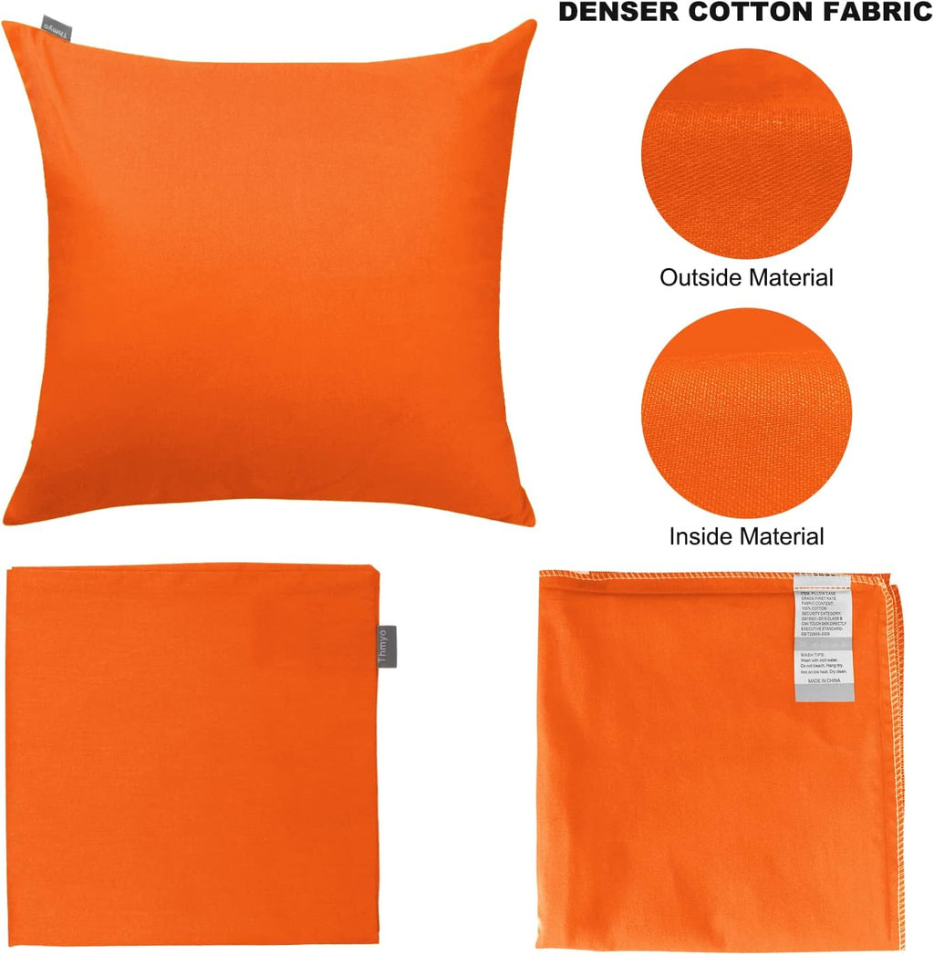 Thmyo 4-Pack 100% Cotton Comfortable Solid Decorative Throw Pillow Case Square Cushion Cover Pillowcase Sublimation Blank Pillow Covers Tha…