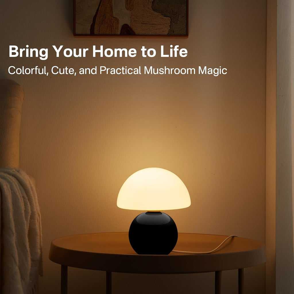 Dawnwake Mushroom Lamp Table Lamp for Bedroom, Desk Bedside Small Lamps for Living Room Night Stands, Mushroom Decor Cute Mini Modern Mid…