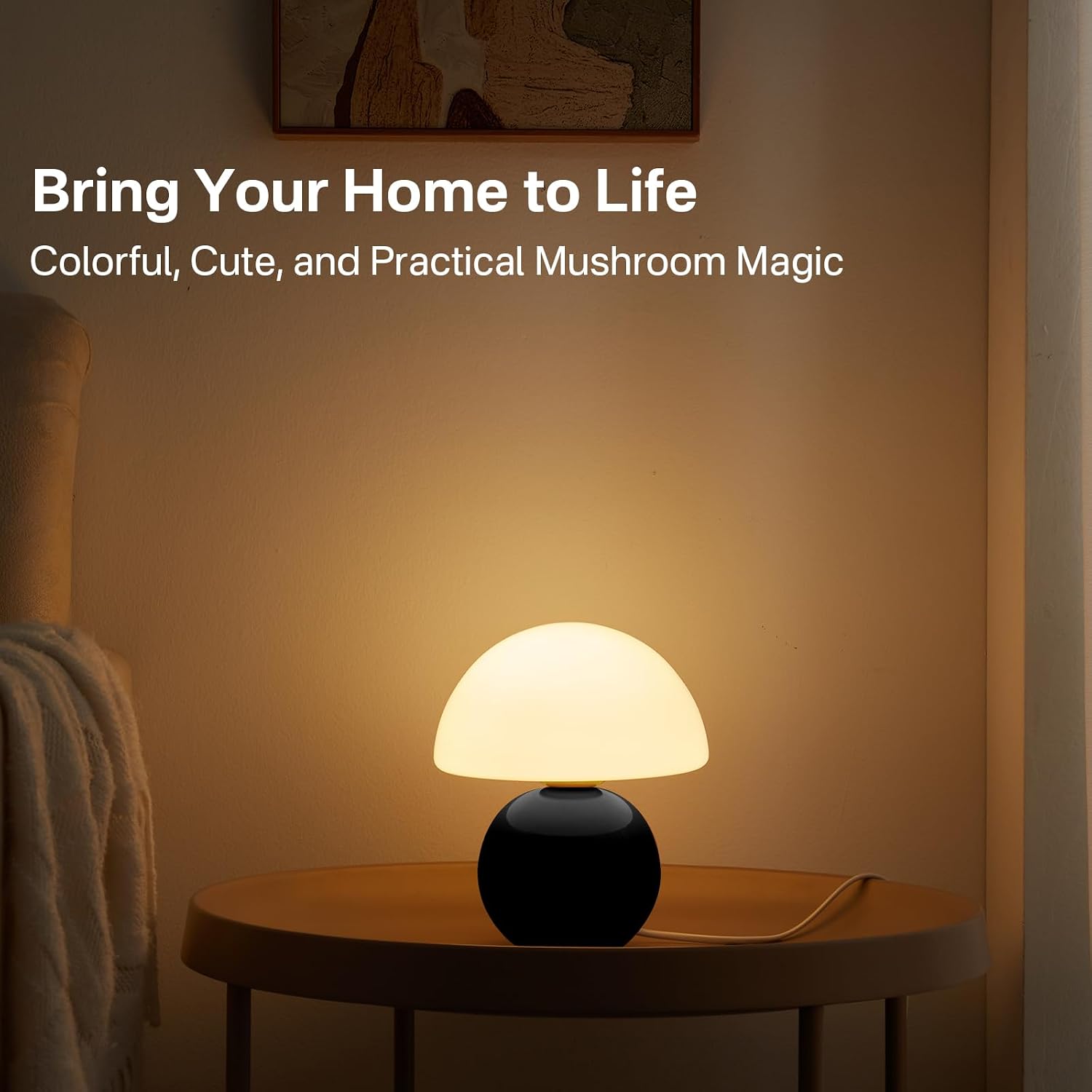 Dawnwake Mushroom Lamp Table Lamp for Bedroom, Desk Bedside Small Lamps for Living Room Night Stands, Mushroom Decor Cute Mini Modern Mid…