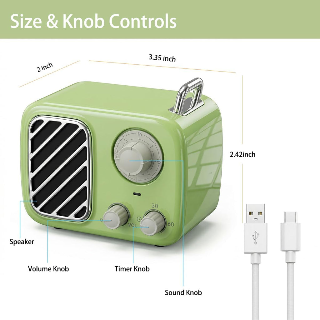 Portable White Noise Machine – Rechargeable, Vintage Knob Design, 16 Non-Looping Sounds for Baby & Adults, Travel Sound Machine with…