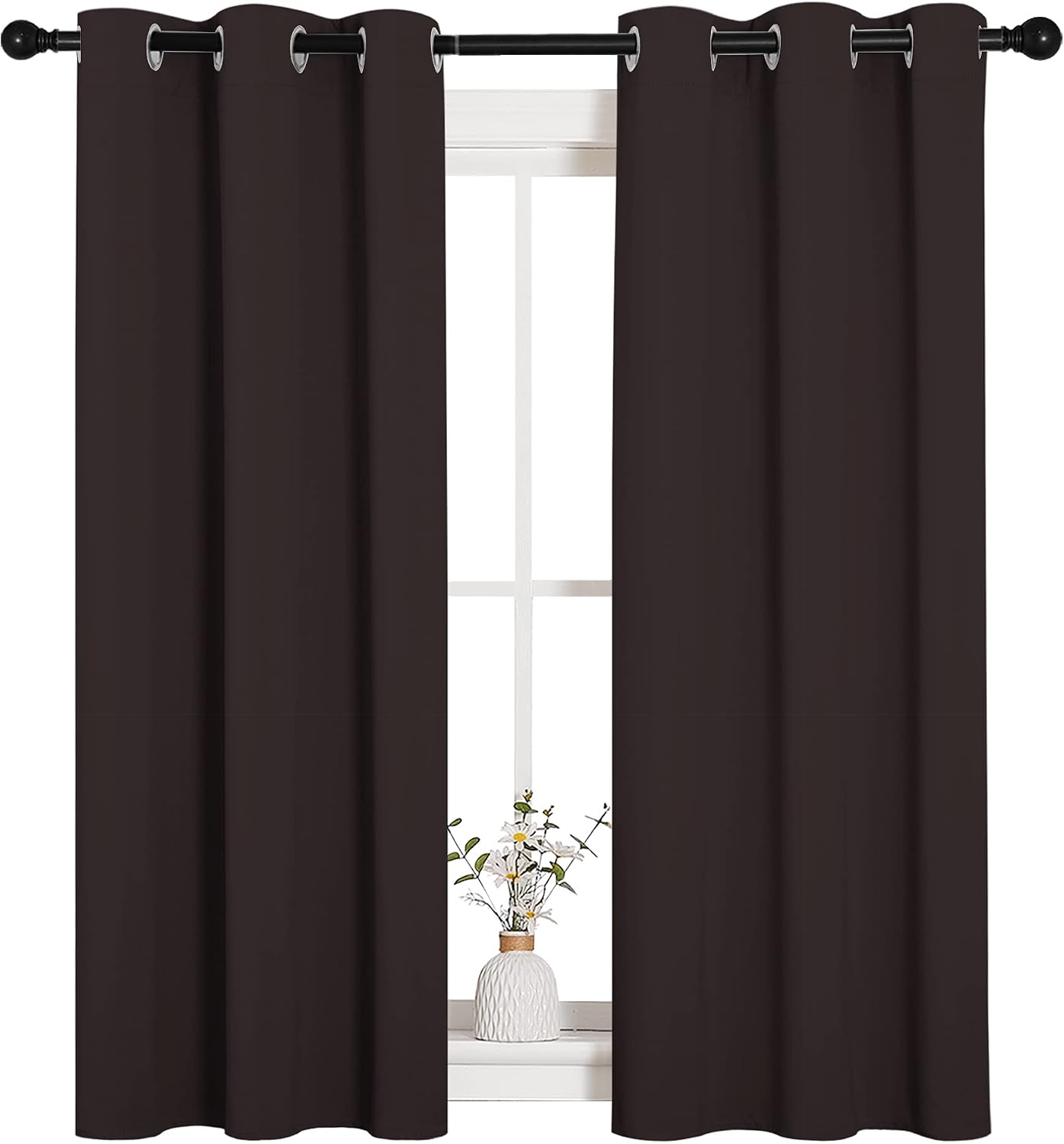 NICETOWN Room Darkening Draperies Curtains, Energy Smart Thermal Insulated Solid Grommet Curtains/Drapes Window Panels (2 Panels, 34-inch…