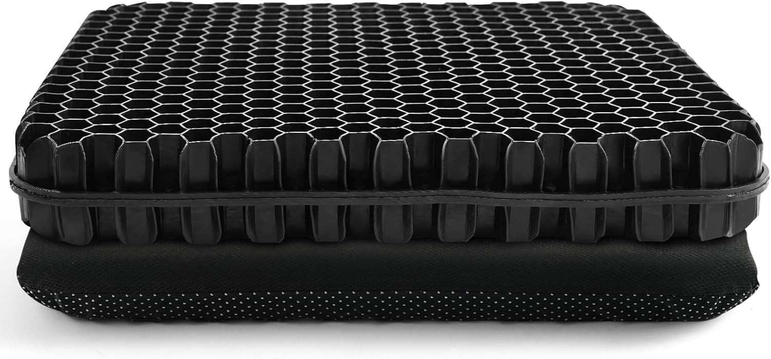 Gel Seat Cushion for Long Sitting - 16.5" x 14.5" x 2.4" (Extra Thick&Soft) Gel Cushion for People Over 185 lbs, Pressure Relief Cushion…