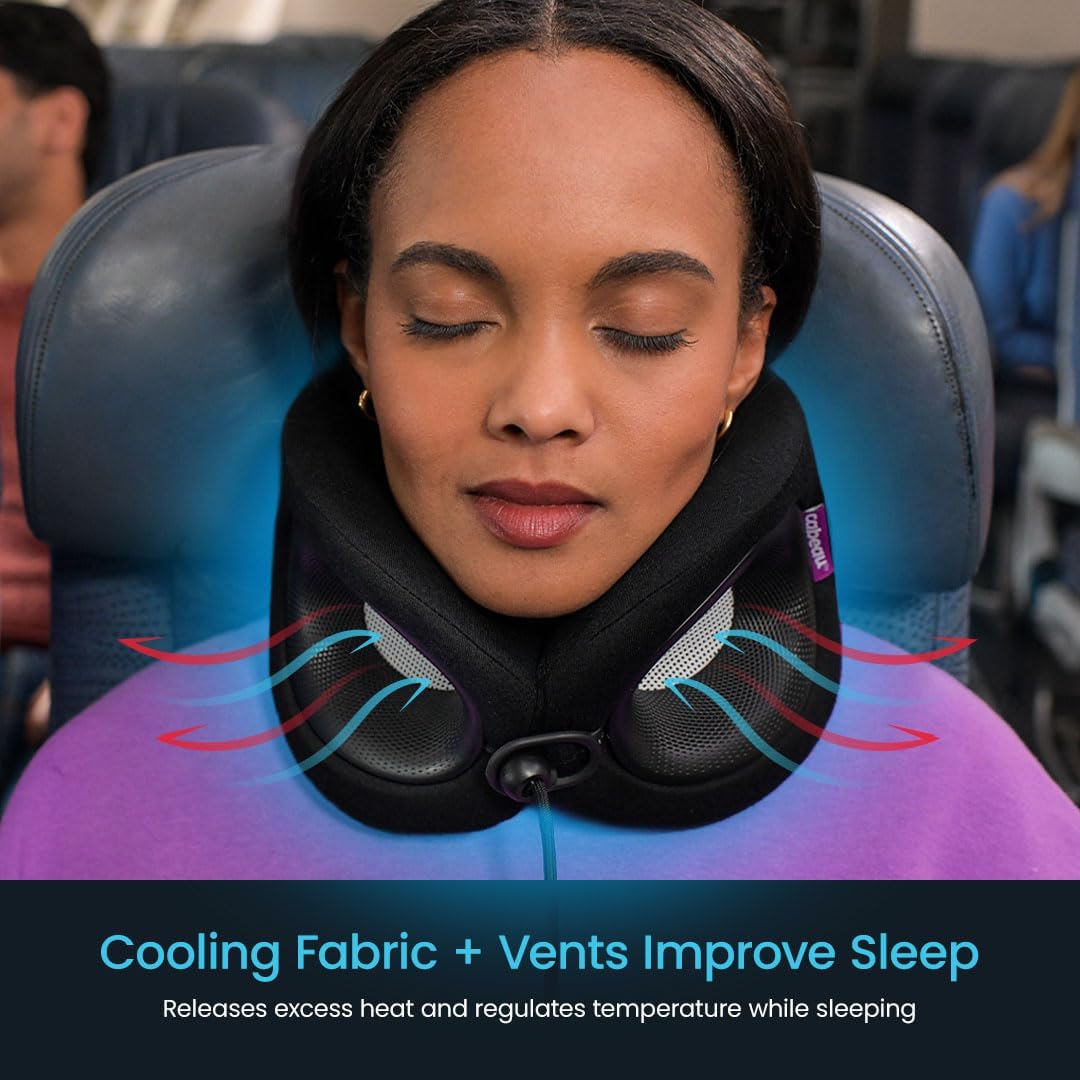Cabeau Evolution X Travel Neck Pillow - Memory Foam Body Positioner - Fits Most Neck Sizes (11-21 Inches) - Three Ways to Adjust for…