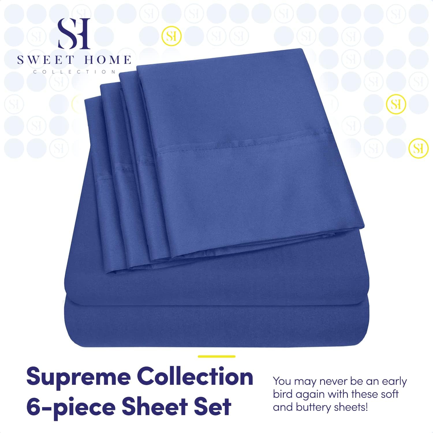 Queen Sheets Royal Blue - 6 Piece 1500 Supreme Collection Fine Brushed Microfiber Deep Pocket Queen Sheet Set Bedding - 2 Extra Pillow…