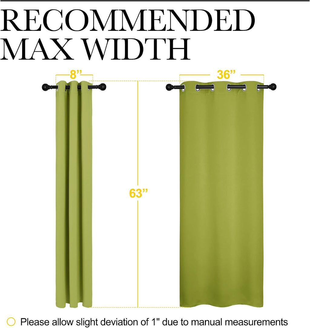 NICETOWN Thermal Insulated Solid Grommet Top Blackout Holiday Decorative Curtains/Drapes for Kid's Room (1 Pair, 42 x 63 inches in Fresh…