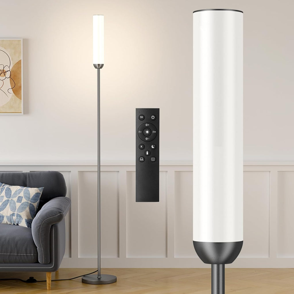 Ambimall LED Floor Lamp with Remote Control, 65" Standing lamp with Stepless Adjustable 3000K-6500K Colors & 30-100% Brightness, Foot…