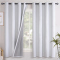 YoungsTex Linen Blackout Curtains for Bedroom 68 Inches Long, Thermal Black Out Drapes with Grommet Textured Insulated Blinds for Winter Li…