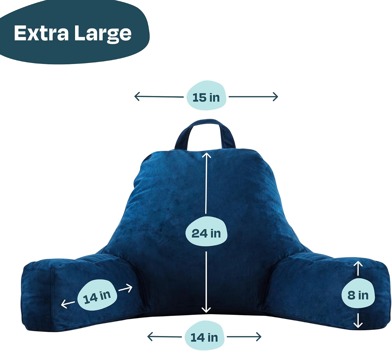 Linenspa Reading Pillow with Shredded Memory Foam- X-Large Size - Back Pillow for Sitting in Bed, Reading, Gaming, Watching TV – Bed…