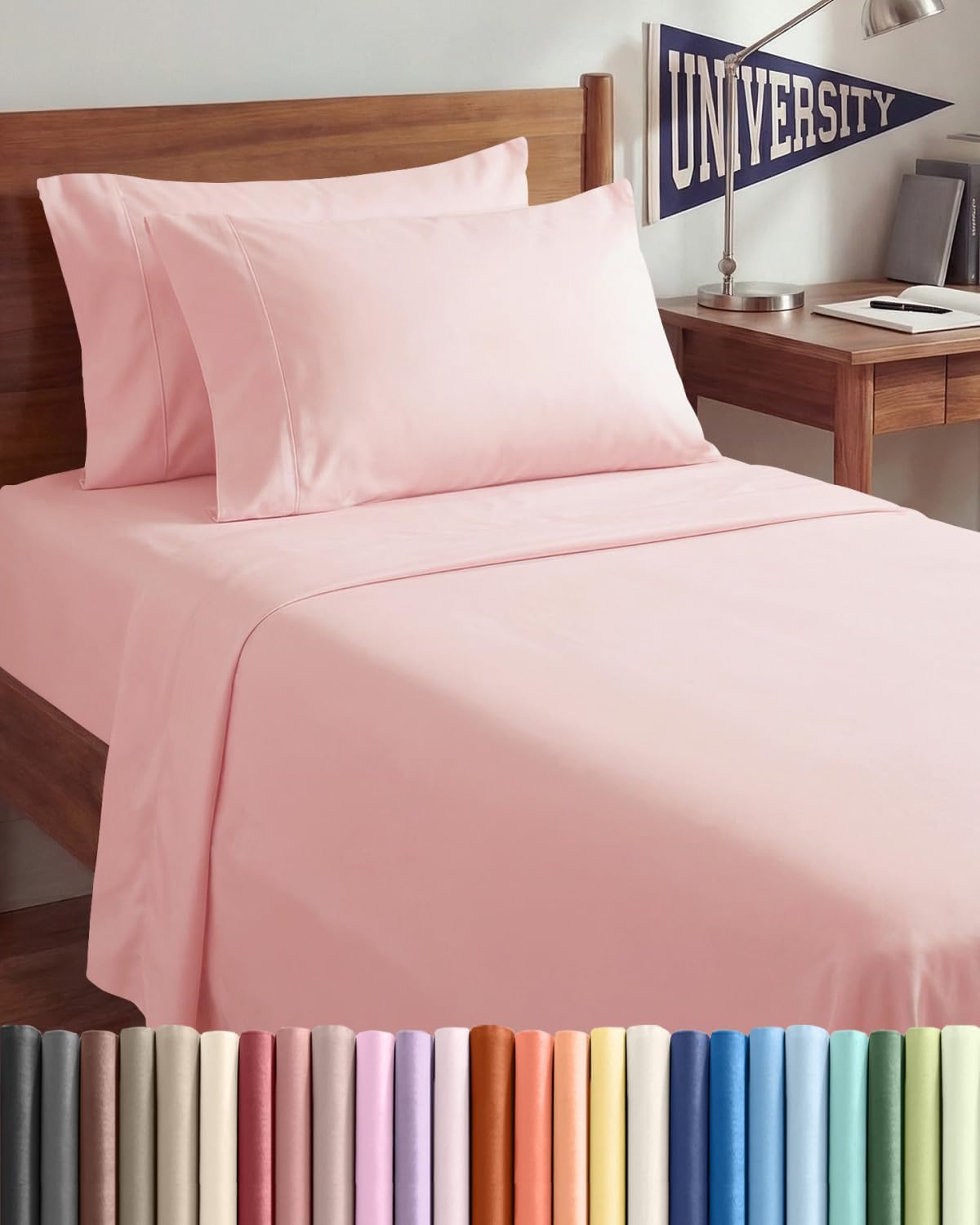 Twin XL 4 Piece Sheet Set - Comfy Breathable & Cooling - Hotel Luxury Bedding for Women, Men, Kids, Teens & Children - 1 Flat & 1 Fitted…