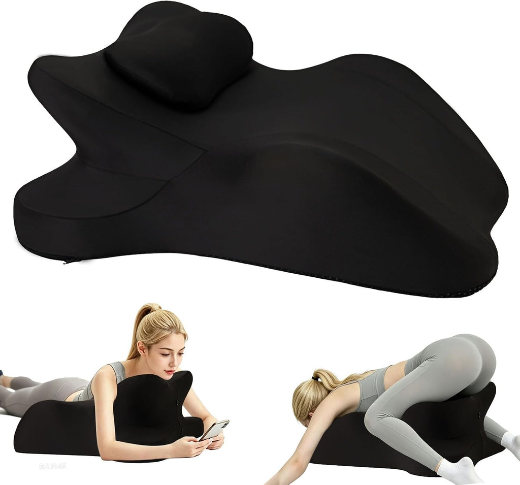 Oversized 27-Degree Couples Pillow - 5-in-1 Memory Foam Wedge for Neck Alignment, Zoned Support for Arm & Shoulder, Phone Reading, Leg…