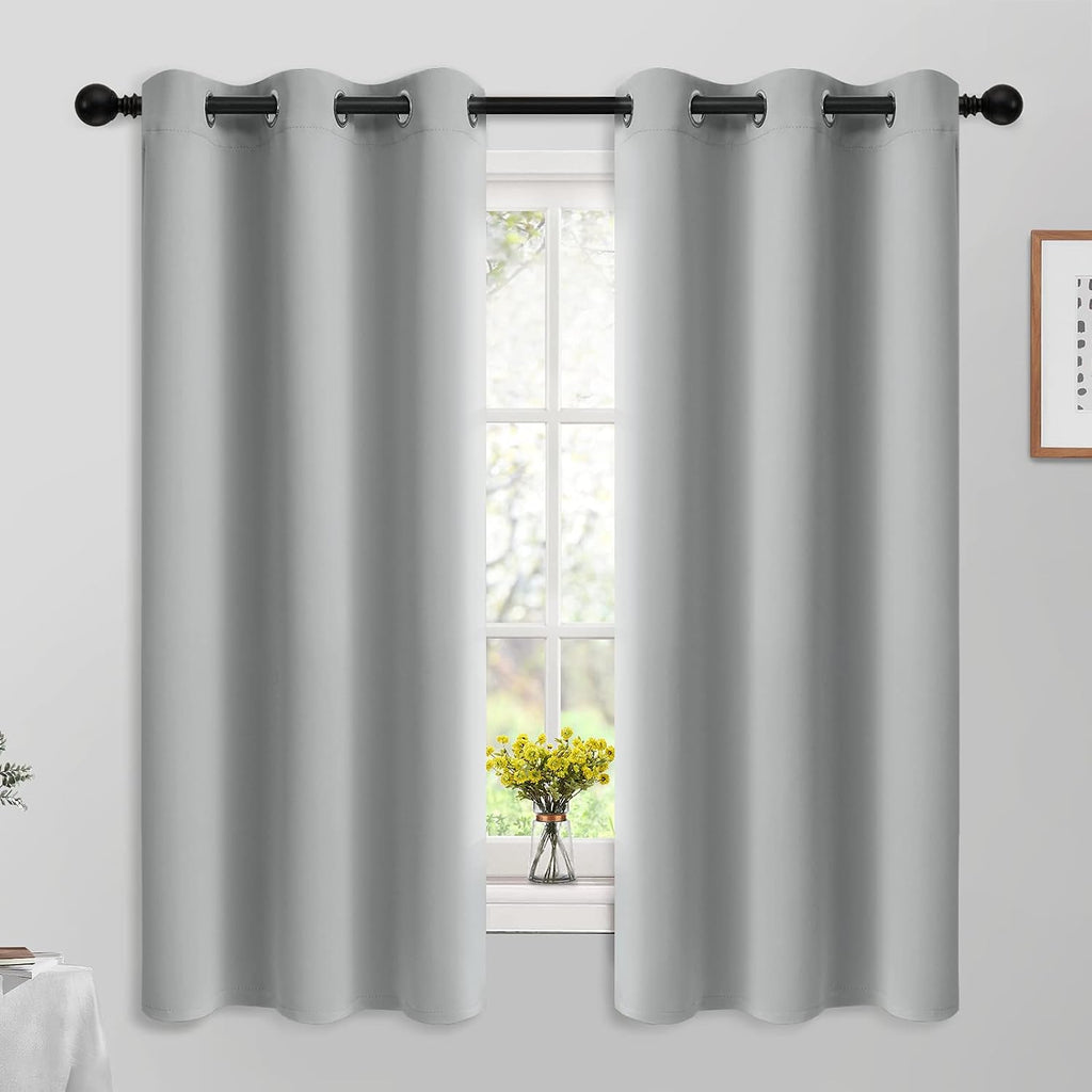 Yakamok 63 Inch Length Blackout Curtains for Bedroom, Thermal Insulated Room Darkening Grommet Top Window Drapes for Living Room, Light…