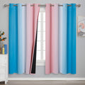 Estelartextiler Estelar Textiler Ombre Pink and Blue Blackout Curtains 72 Inch Length 2 Panels, Full Light Blocking Curtains for Bedroom, G…